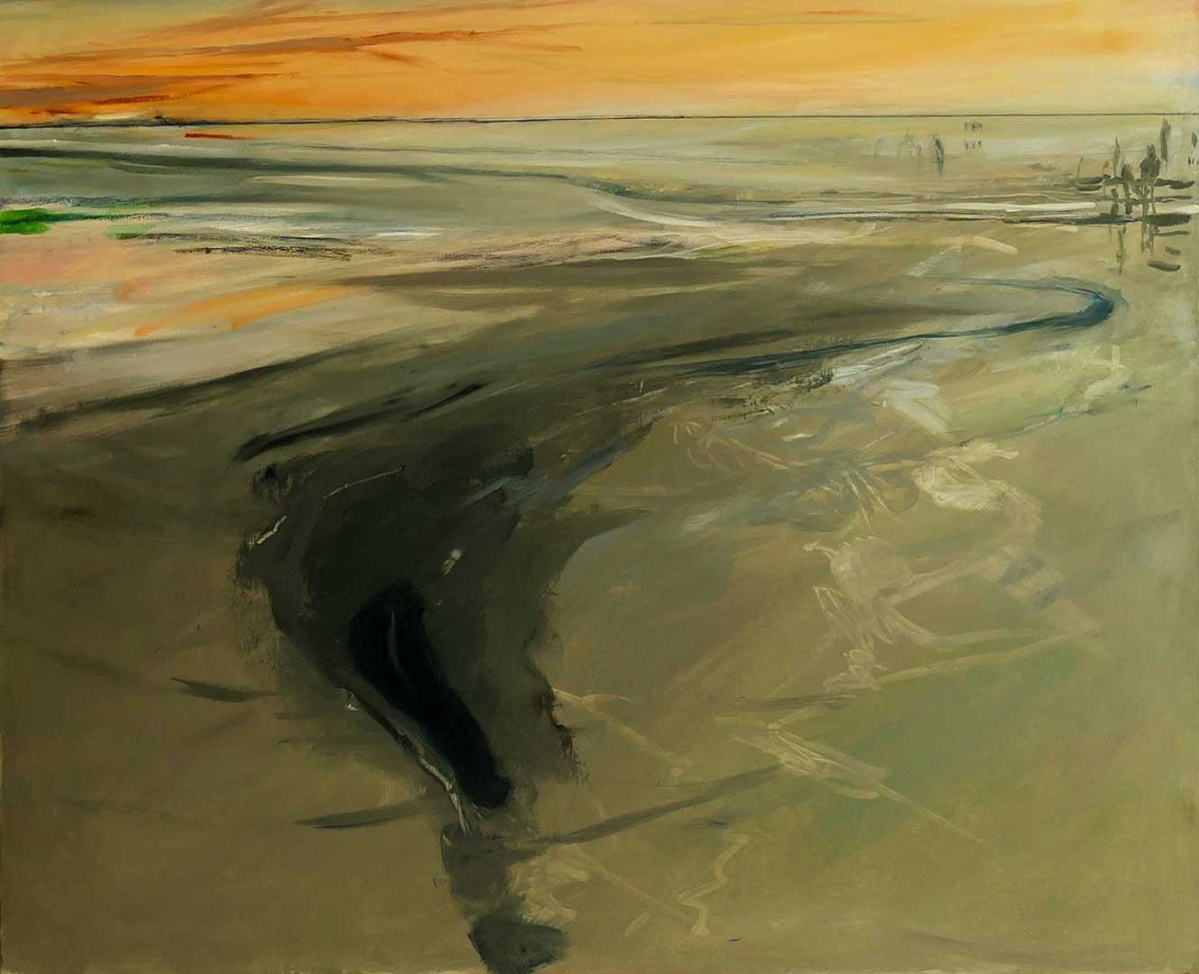 Am Abend im Watt bei Cuxhaven | Öl auf Leinwand | 110 x 90 cm