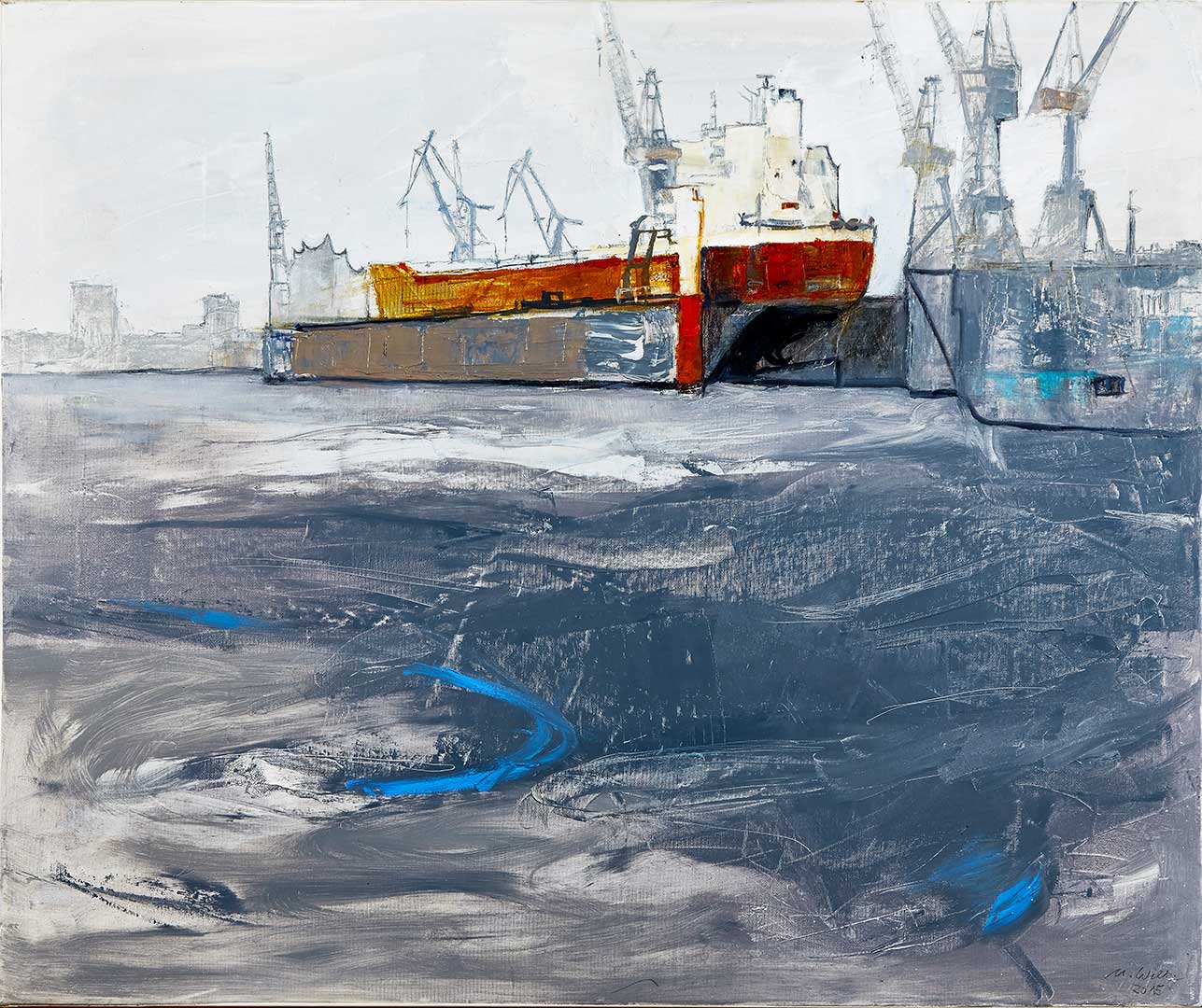 Im Dock 1 | Öl auf Leinwand | 120 x 100 cm