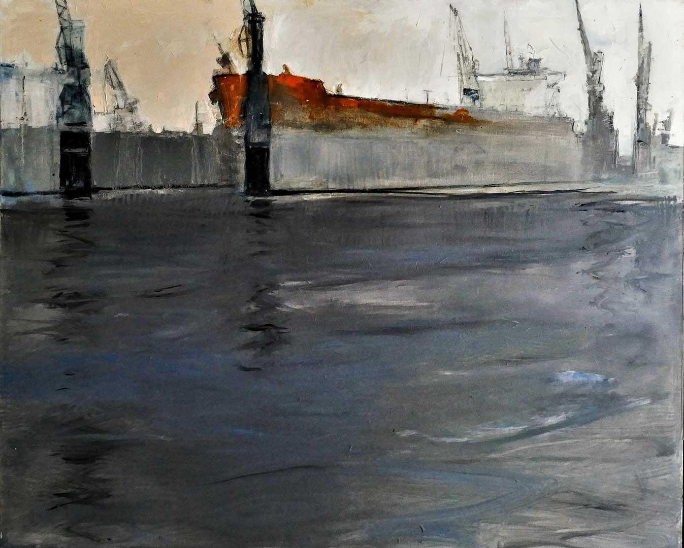Im Dock 2 | Öl auf Leinwand | 110 x 90 cm