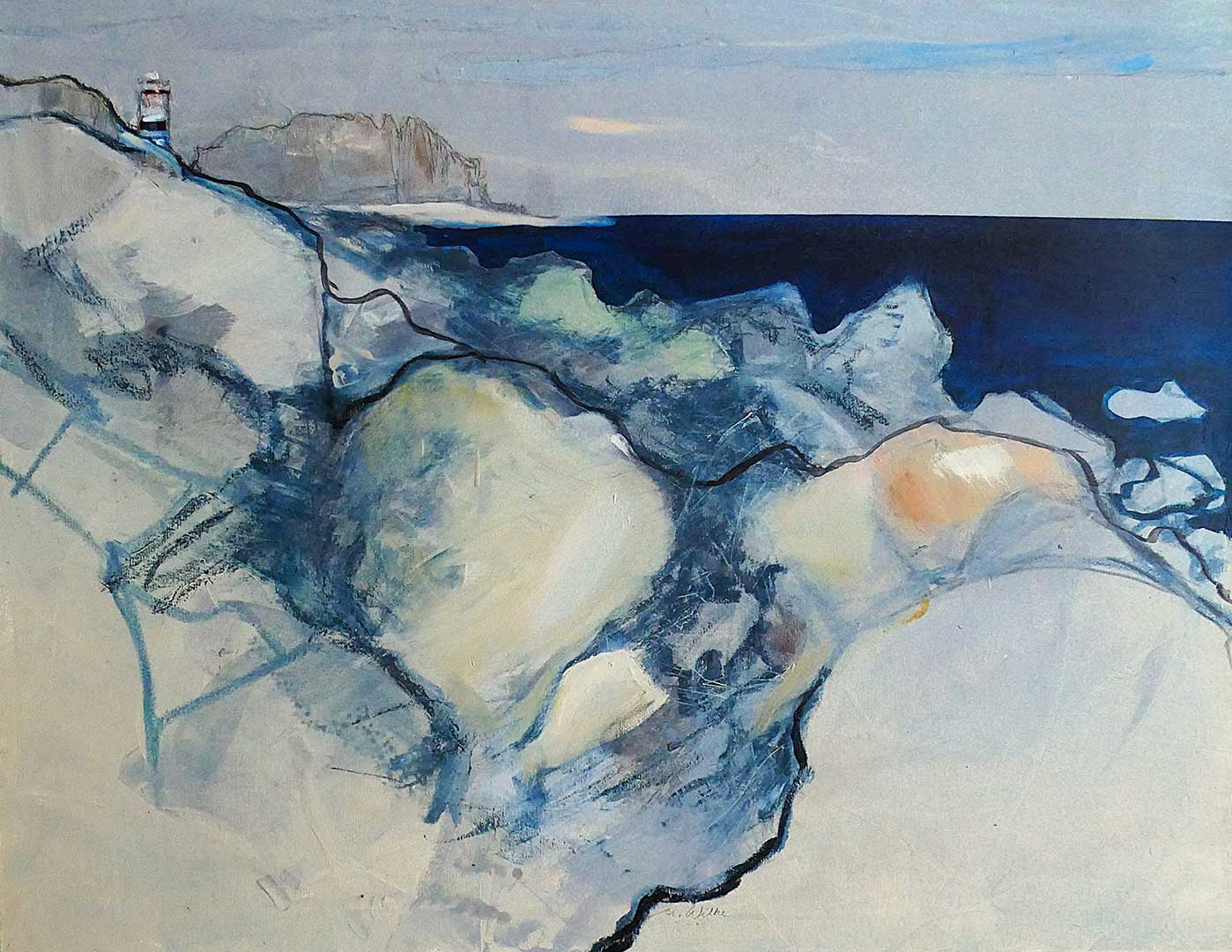 Felsbrocken an der Küste | Öl auf Leinwand | 90 x 70 cm